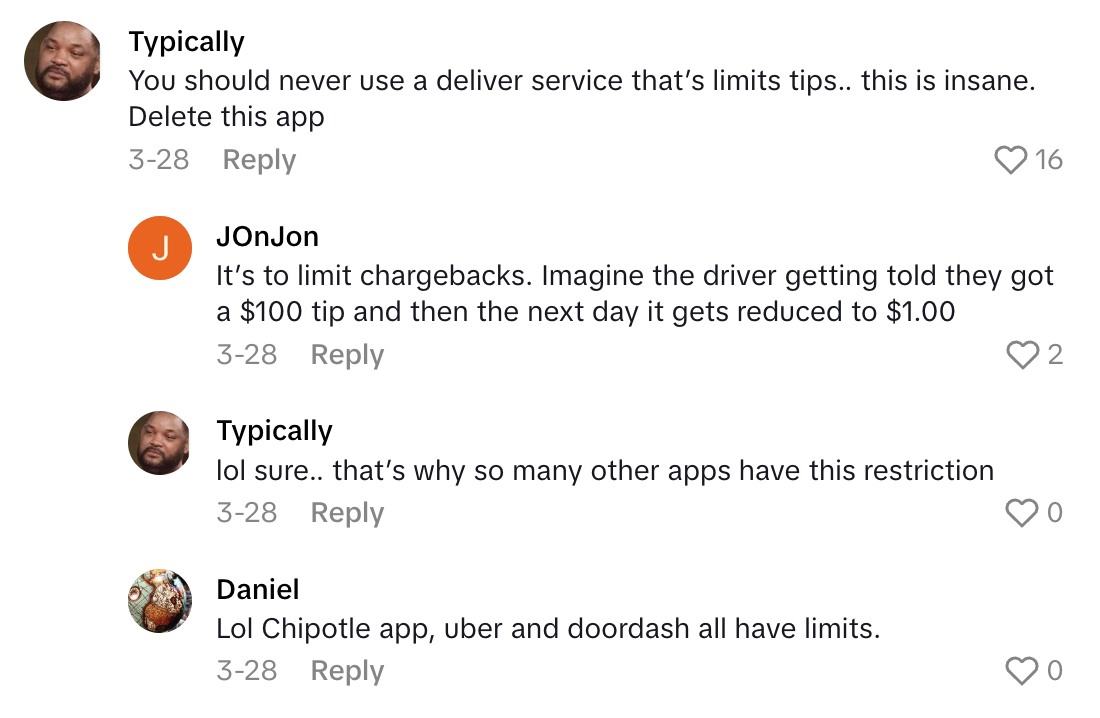 Screenshot 2025 06 29 at 8.23.00 PM Chipotle Customer Wants To Give Higher Tips, But Says Their App Wont Let Her